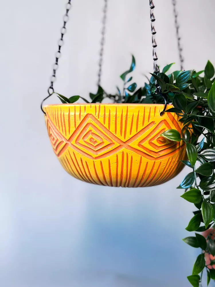 SampleHAUS Hanging Terracotta Planter - Turmeric