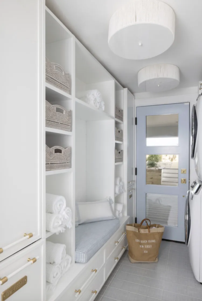 Embrace Coastal Chic Laundry Shelves
