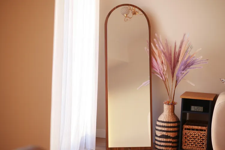 Arched Mirrors with Abstract Art