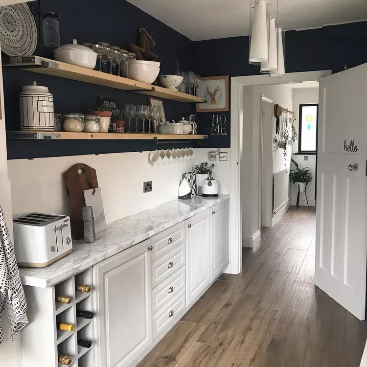 Small Two-Toned Galley Kitchen