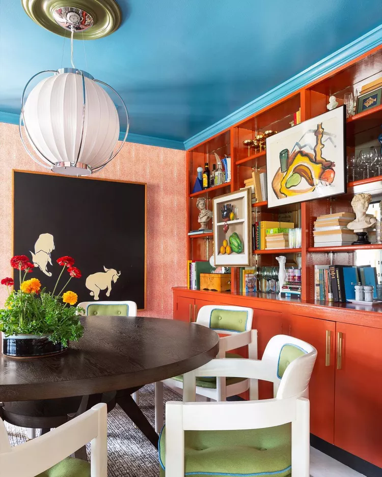 Bold Contrasting Painted Ceiling