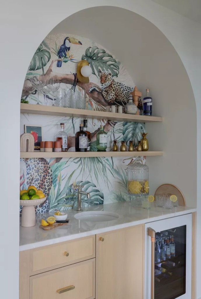Wallpaper-Backed Shelving