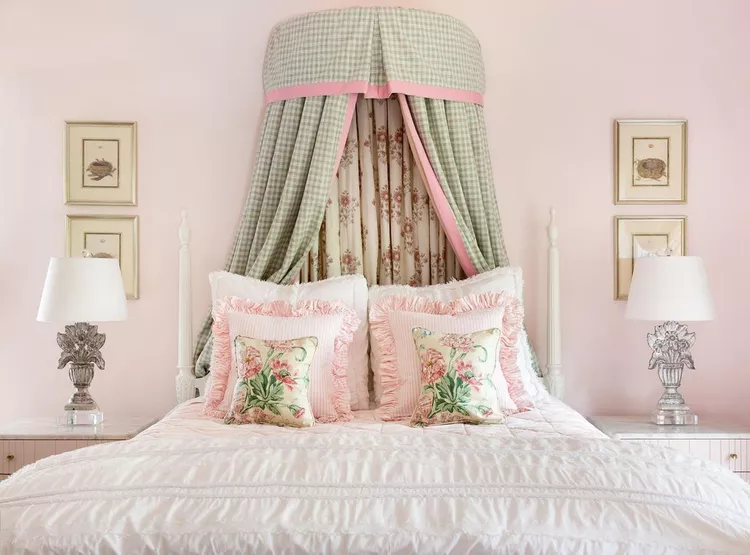 Preppy Romantic Canopy Bed