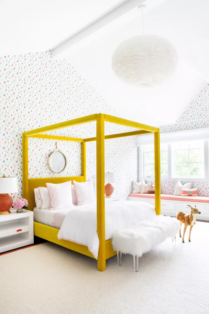 Yellow Canopy Bed