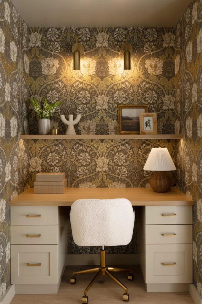 Wallpapered Built-In