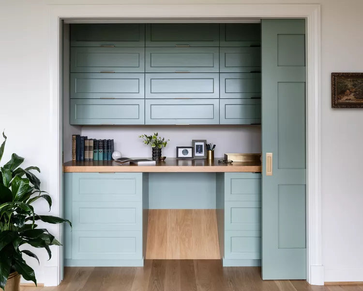 Built-in Closet Desk With Doors