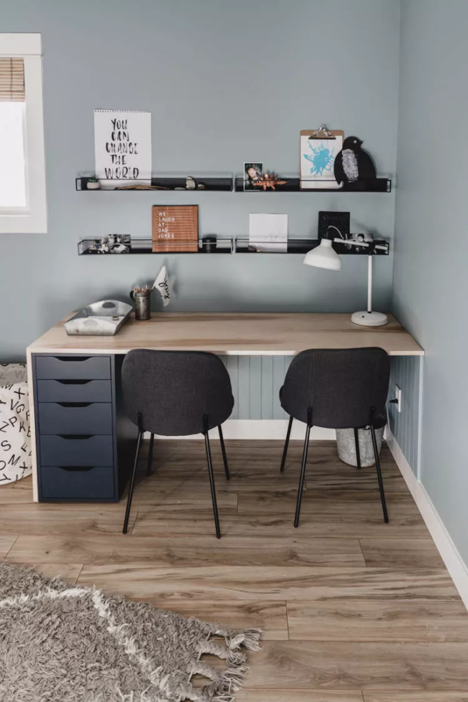 Plywood Topped Double Desk