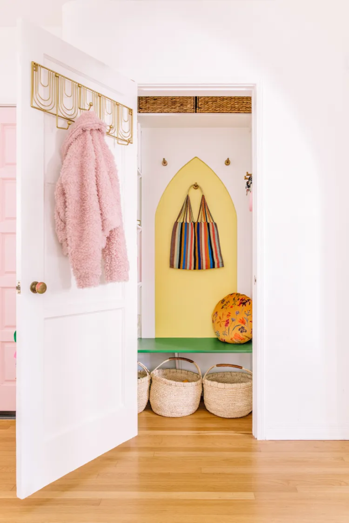 After: Colorful Mini Mudroom
