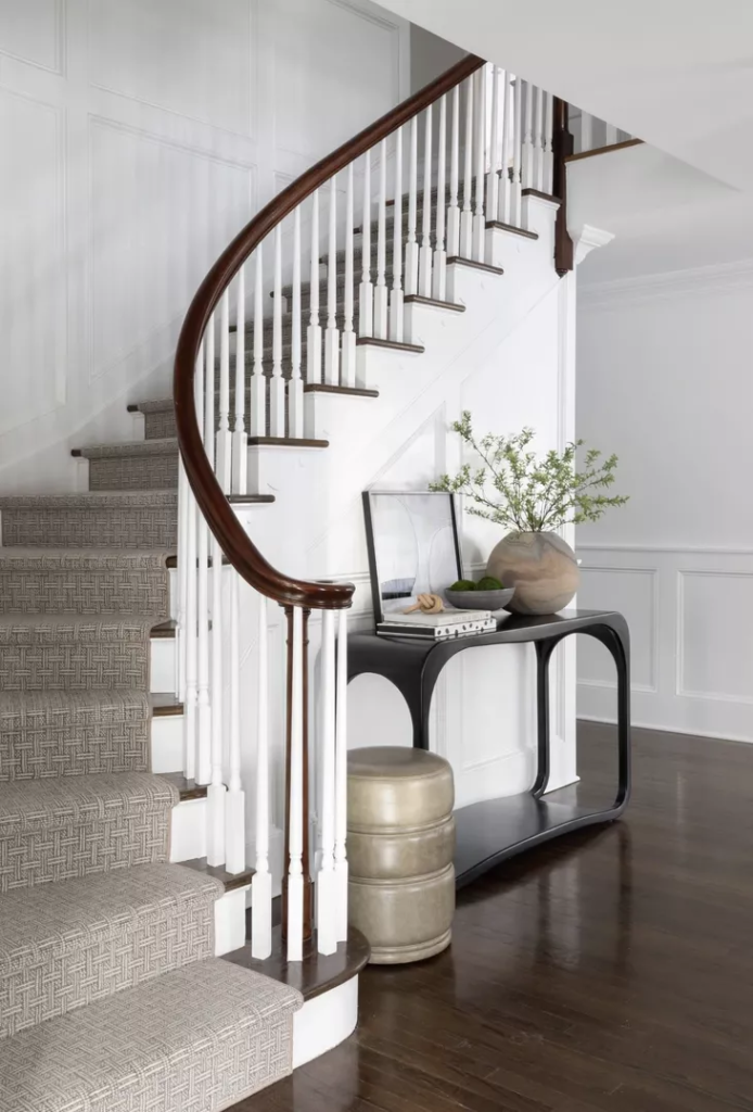 Add a Console Table to Semi-Spiral Stairs