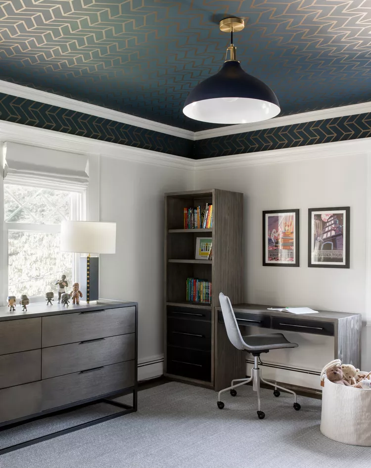 Wallpapered Ceiling